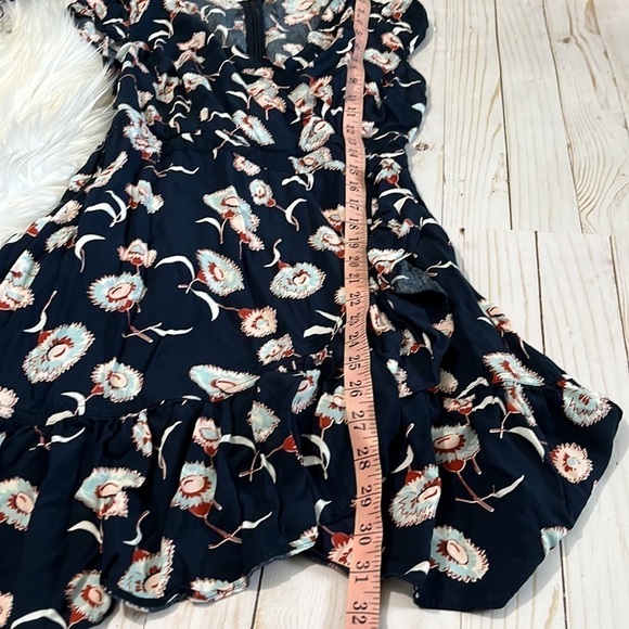 J Crew Mercantile navy floral wrap dress size 0 - Picture 10 of 11